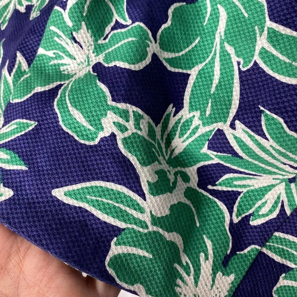 Forever 21 Floral Leaf Crop Top Tropical Sleeveless Medium Blue Green Bandeau - Image 5