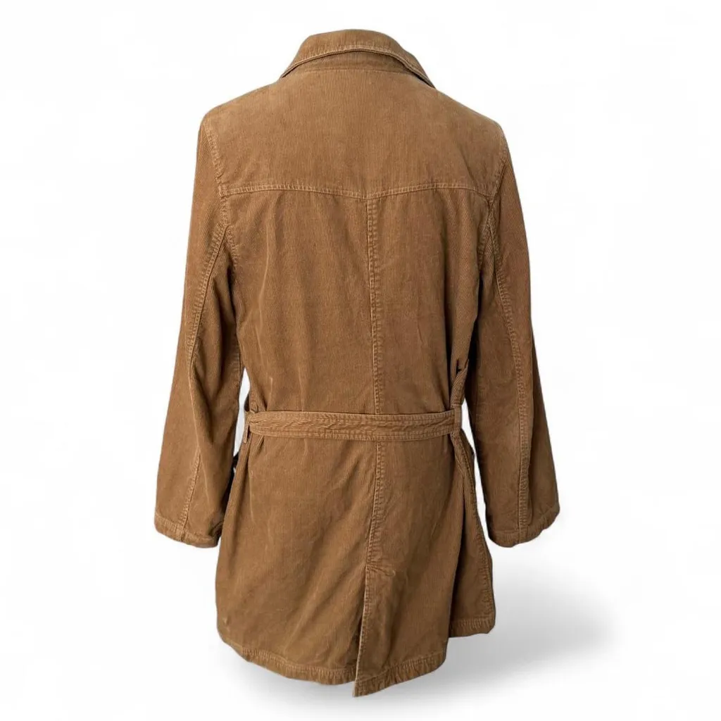 Vintage Abercrombie & Fitch Brown Corduroy Double Breast Coat - Size L - Image 2
