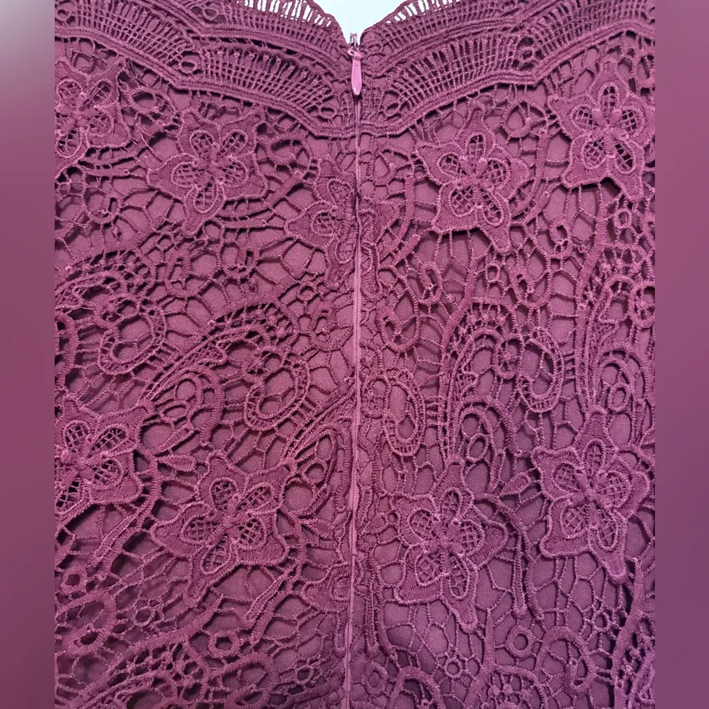 Lulus‎ Angel in Disguise Burgundy Lace Skater Dress Size Large - Image 7