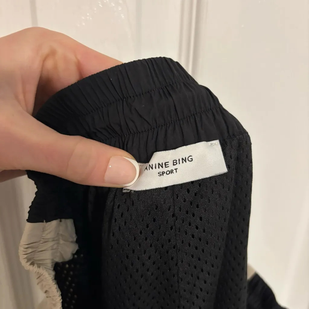 Anine Bing Emerson Joggers Black and Tan - Image 6