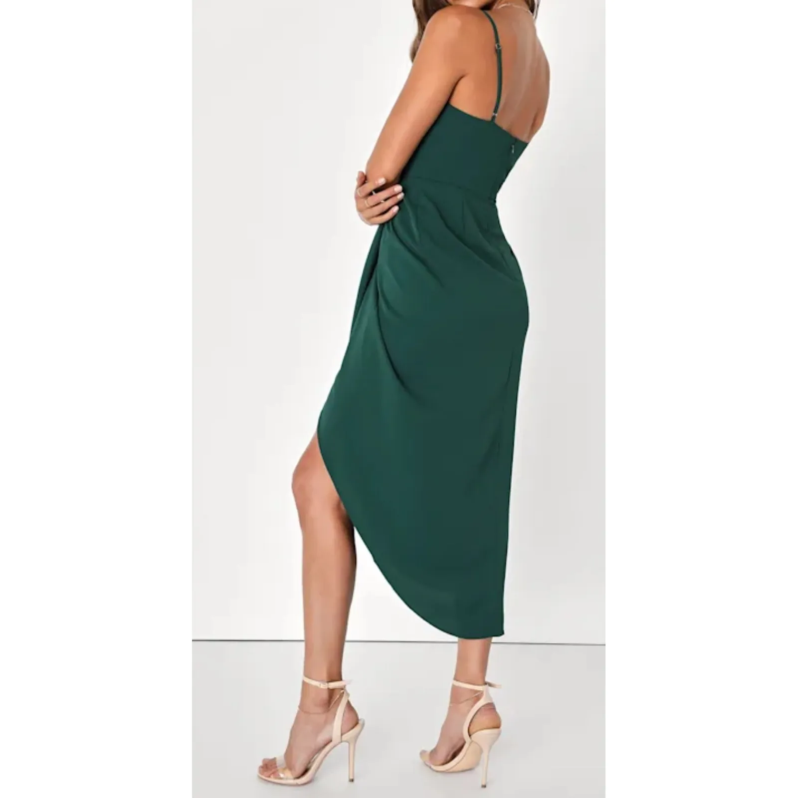 NWOT‎ Lulus Reinette Dark Green Midi Dress Dark Green Size Large Formal Y2K - Image 2