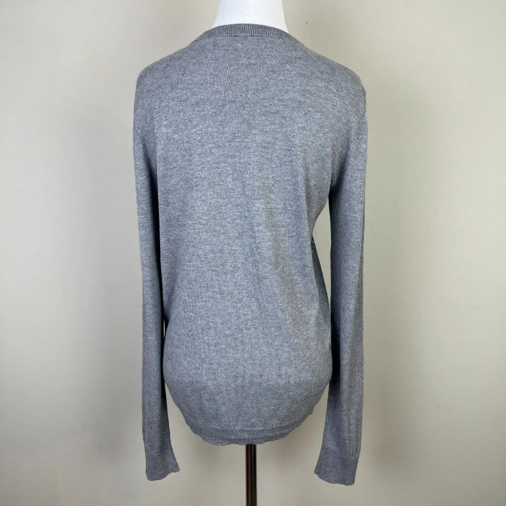 Magaschoni Sweater Medium Gray Snake Silk Cashmere Lightweight‎ Crewneck - Image 5