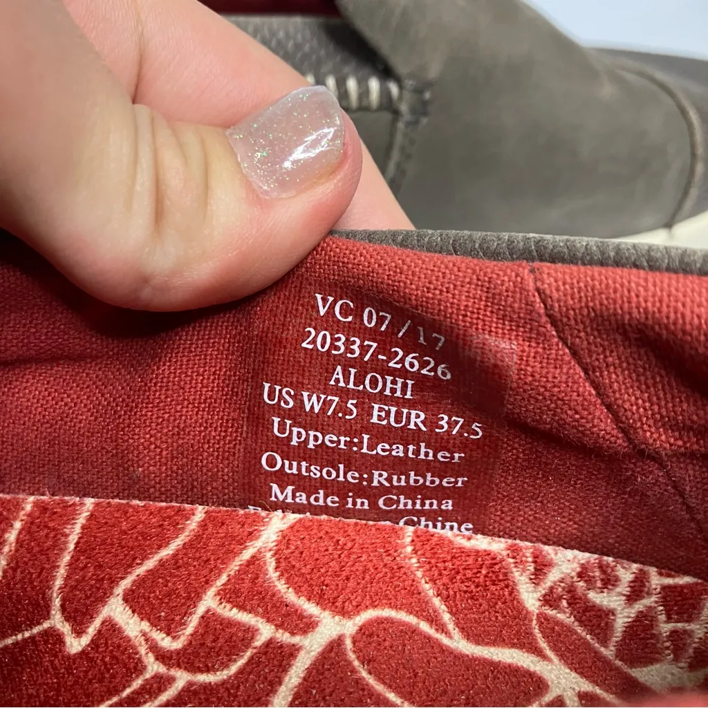 Olukai Alohi taupe leather slip on loafers womens size 7.5 casual neutral trendy Gray - Image 9