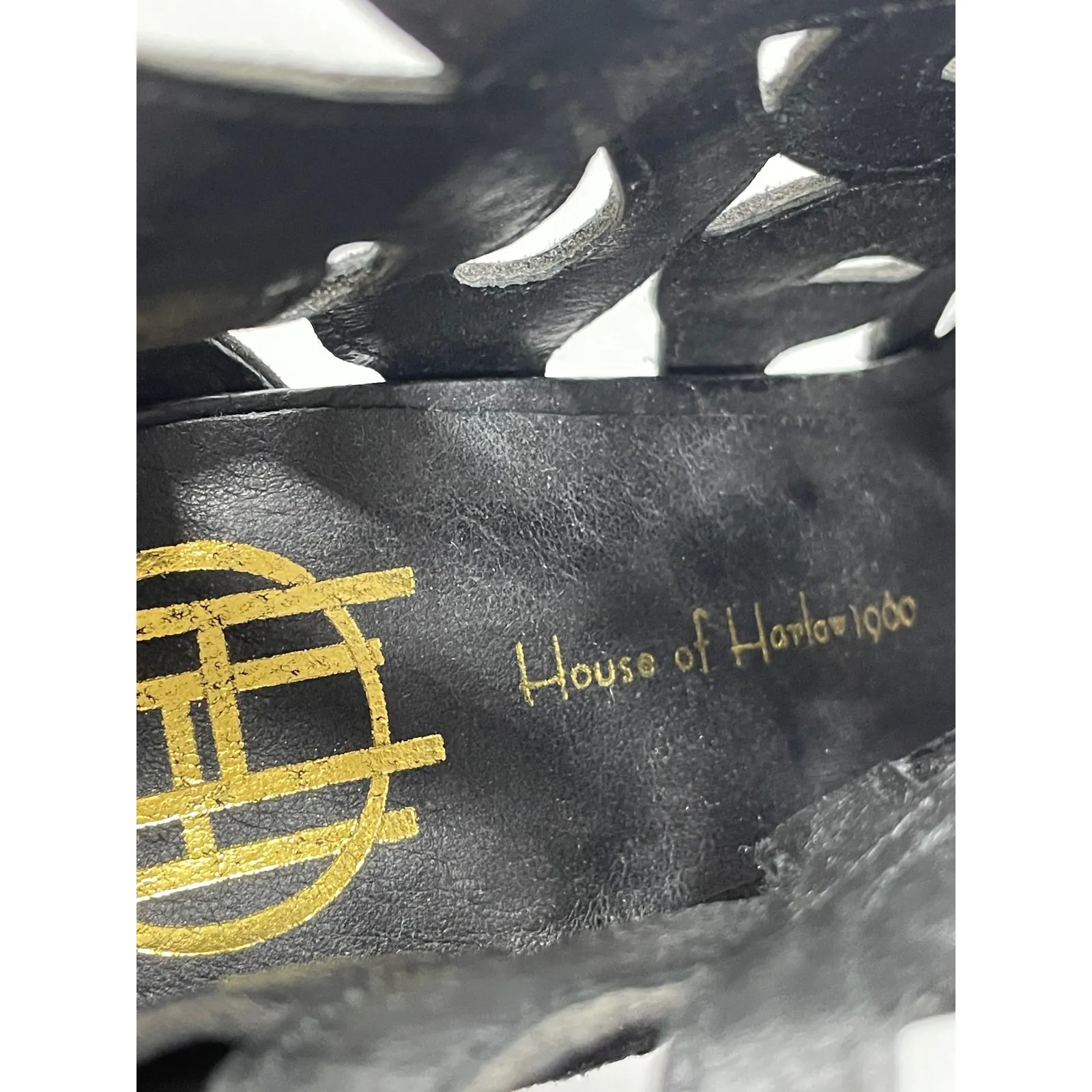 House of Harlow Bernadette Black Suede Open Toe Platform Pumps Size 38.5 - Image 11