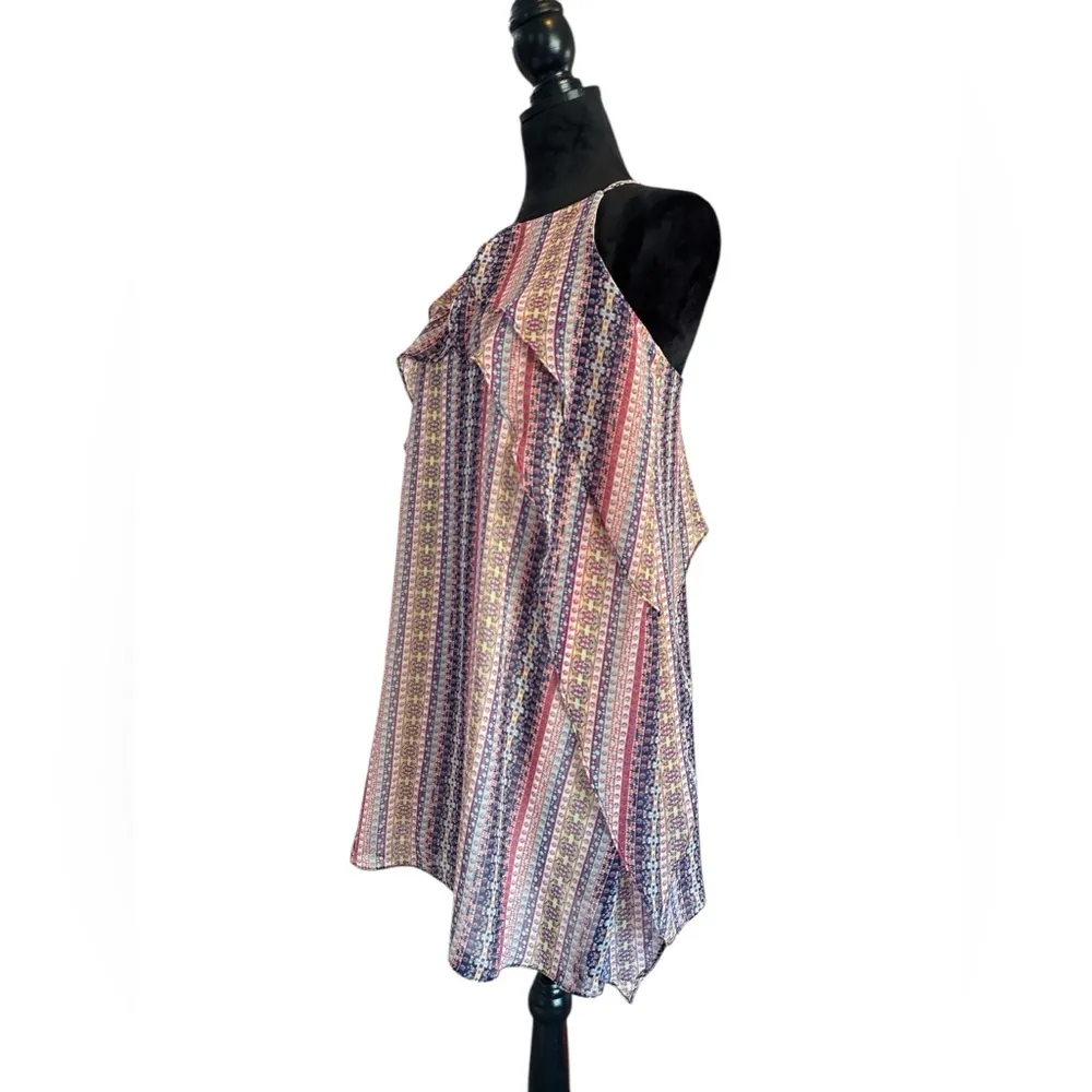 BCBGMAXAZRIA Boho Striped Criss Cross Maxi Dress Flowy Summer Festival Size S - Image 3