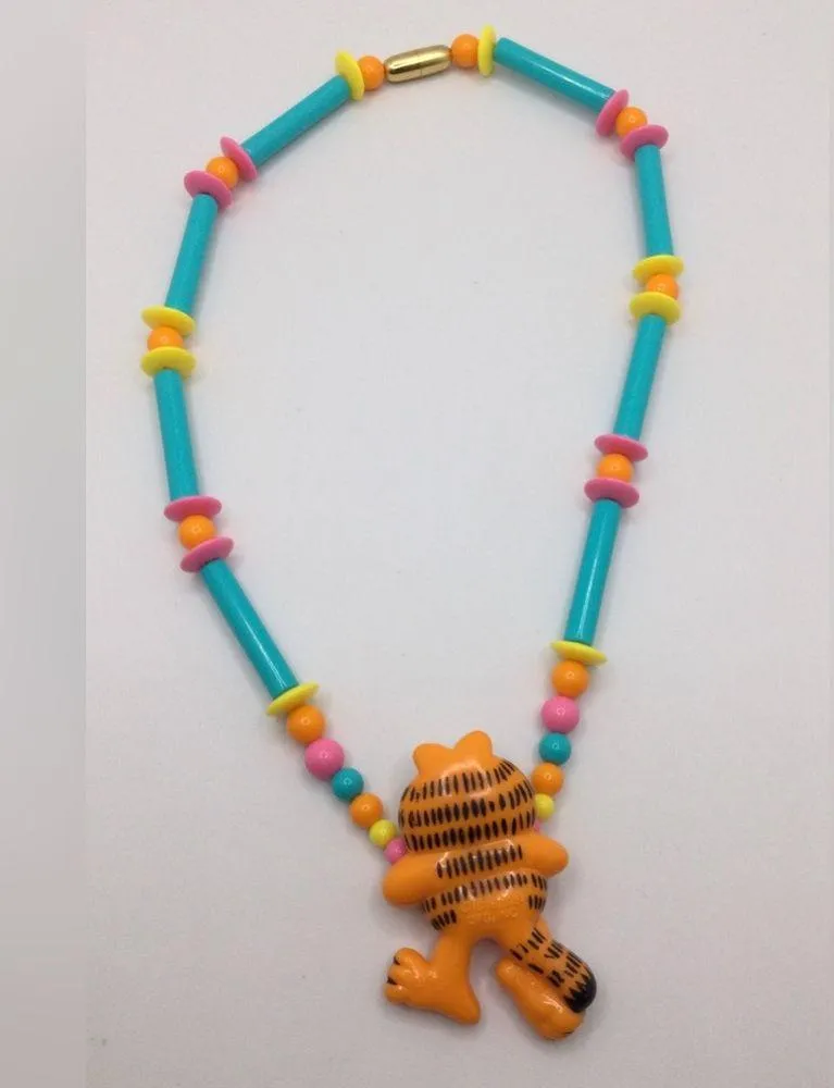 A Very Rare Vintage 1981 Avon Garfield Pastel Choker Necklace Blue - Image 2