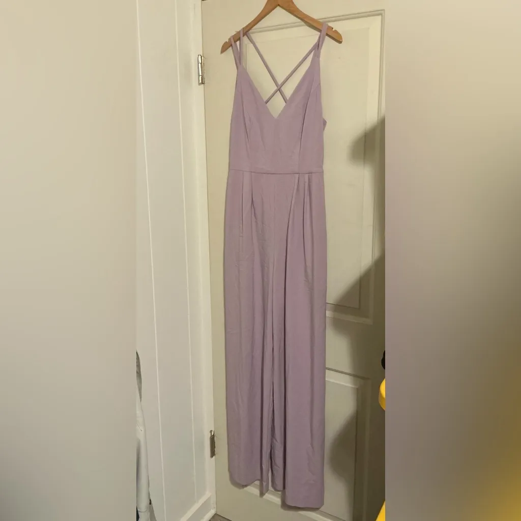 Hutch Anthropologie $198 Purple Lavender Pastel Tank Jumpsuit Wide Leg Spring - Image 4