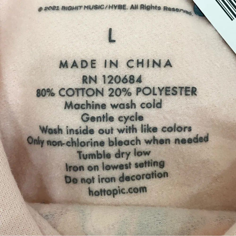 TINY TAN BTS KPOP Crop Pull Over Hooded Sweatshirt Women’s Teen Size L - Image 11