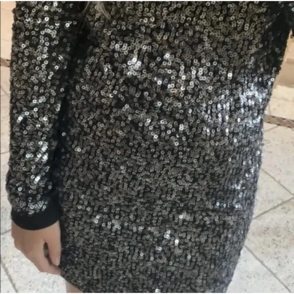 Free People Black Silver Sequin Dress Medium M New No Tag RARE HTF GORGEOUS - Image 11