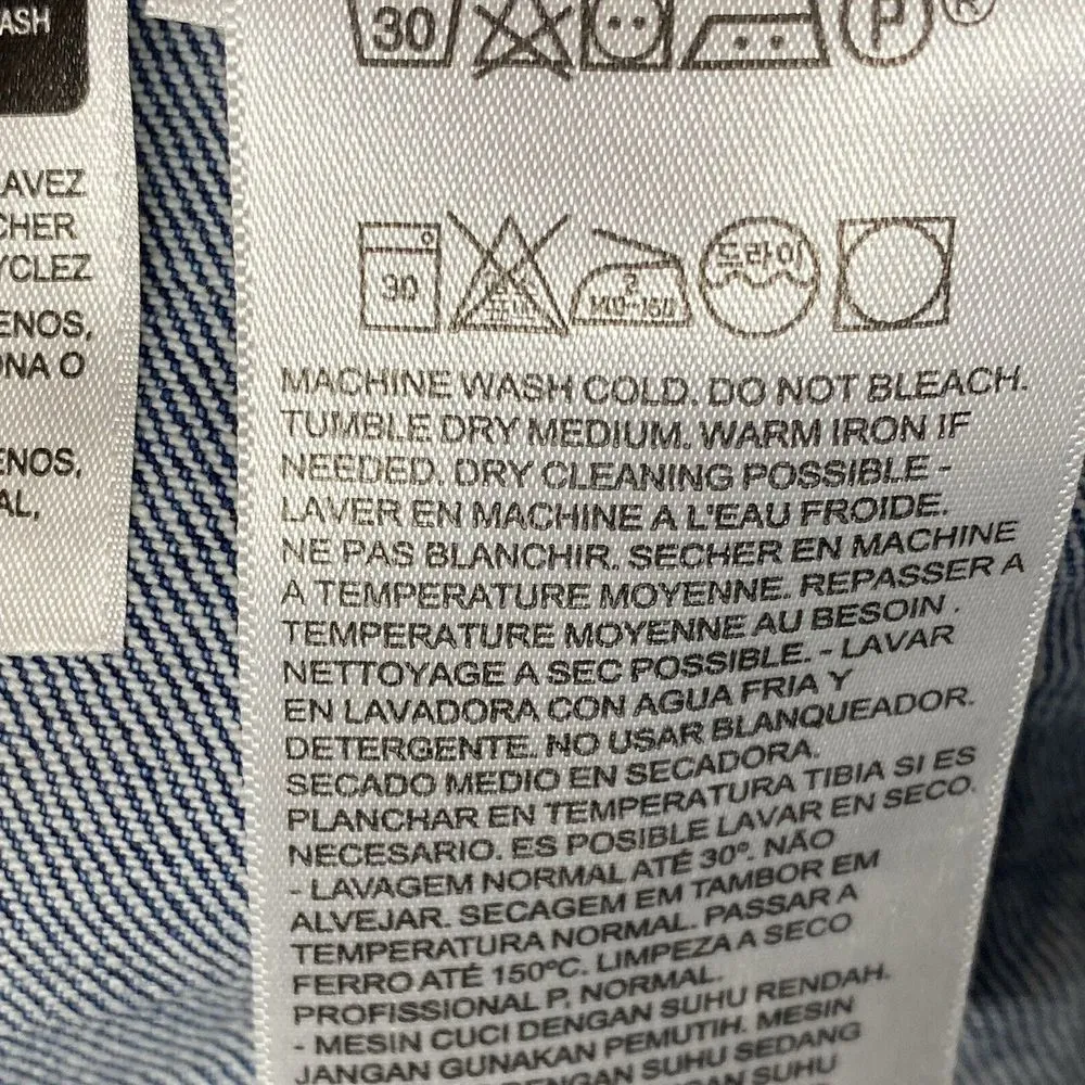 Levis Mens Classic Denim Stonewash‎ Trucker Jean Button Down Jacket Sz Small - Image 8