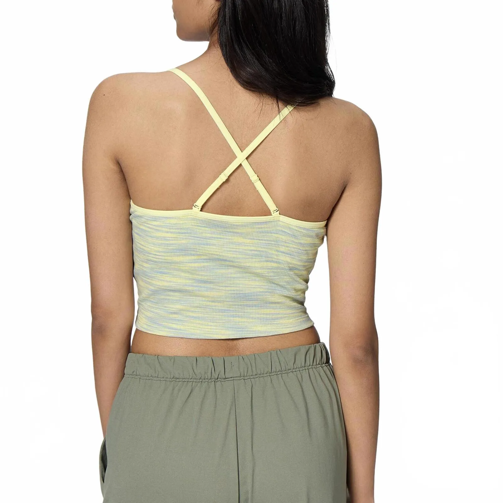 Uniqlo GU Bra-Feel 2Way Cropped Camisole | Marble NWT Yellow Blue XS - Image 3