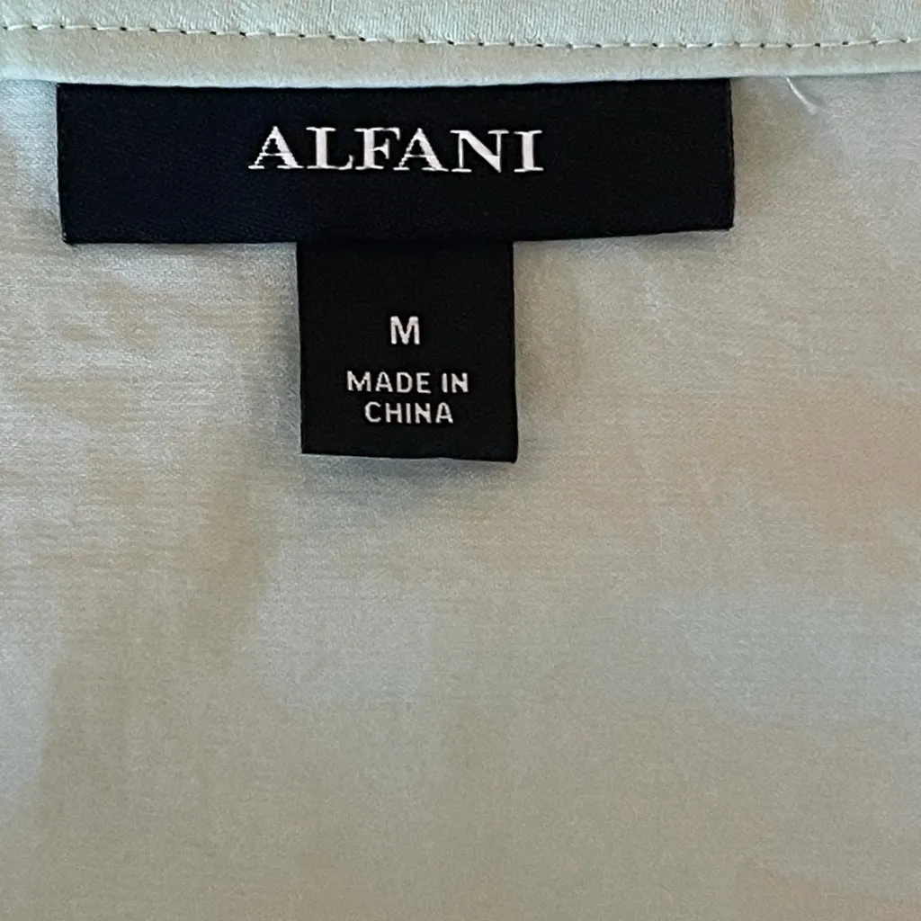 Alfani Mint Green V Neck Blouse Women’s Medium Long Sleeve Work Top - Image 4