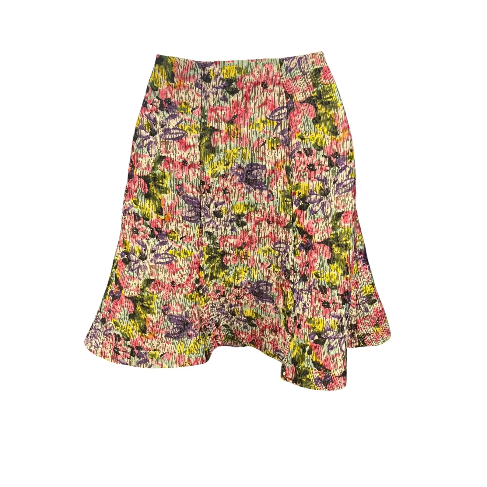 Very J Floral Print Skirt A Line Mini Skater‎ Multicolor Spring Summer Party - Image 2