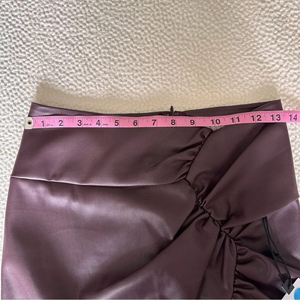 Women’s Gameday Dancing Queen Faux Leather Mini Skirt Eggplant Color SZ S - Image 10