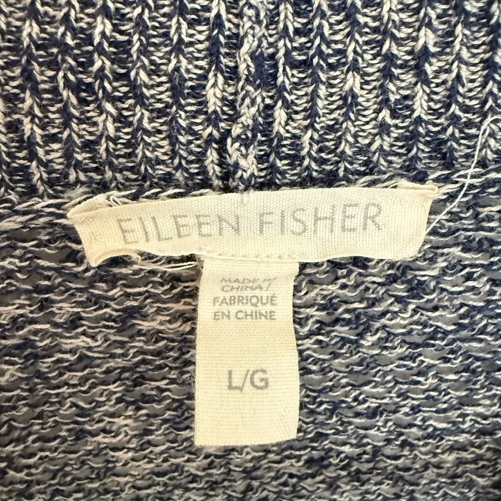 Eileen Fisher Women's Blue 100% Linen Lightweight Sweater Cardigan Size Large - Image 2