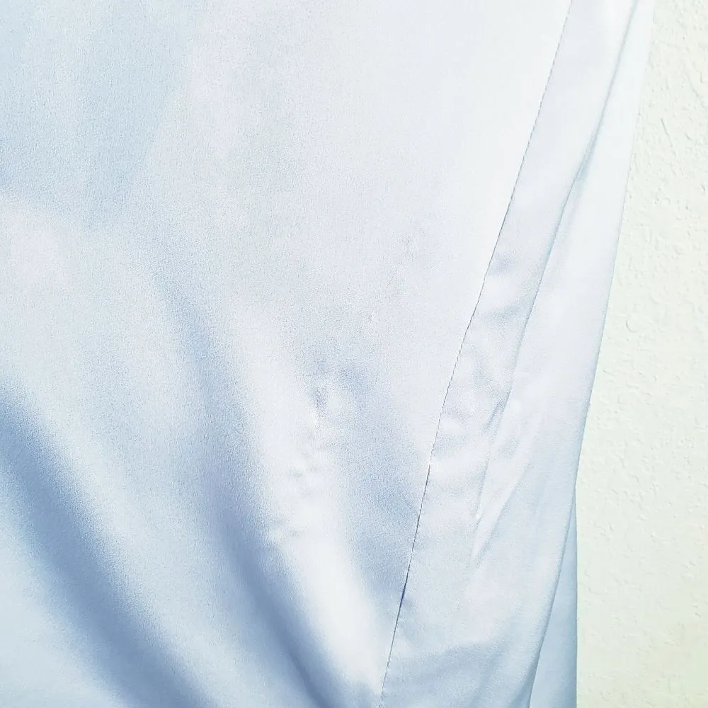 Banana Republic Blue Satin Peplum Ruffle Dress - Image 5