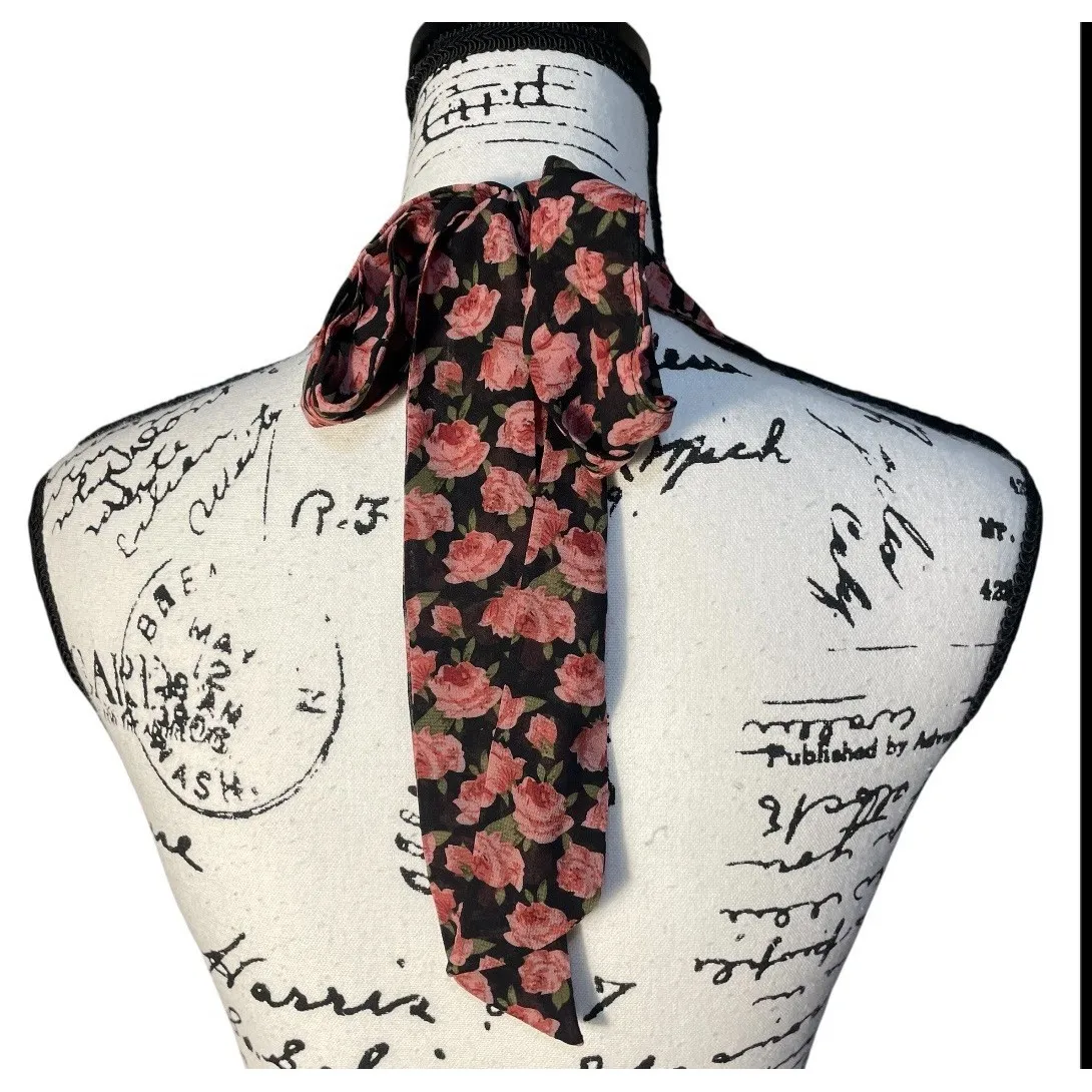 Kiss The Sky Rose Floral Print Halter Dress Ruched Bodycon Mini Size Large‎ NYE - Image 8