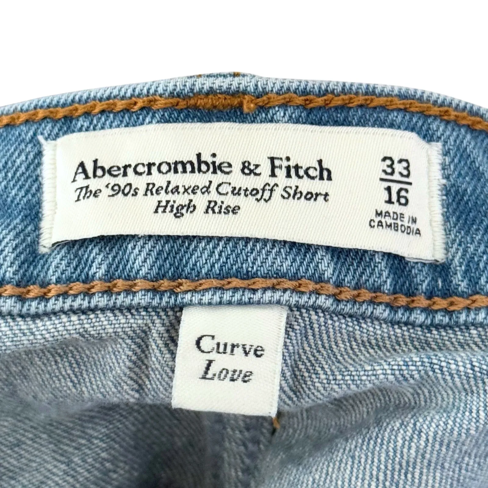 Women's Abercrombie & Fitch Curve Love 90s Cutoff Short High Rise Shorts - 33/16 - Image 3