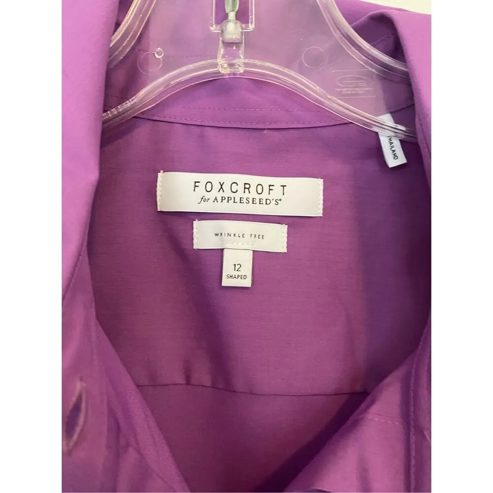 FOXCROFT For Appleseed’s Wrinkle  free 3/4 Sleeve Button Down Shirt Sz 12 - Image 5