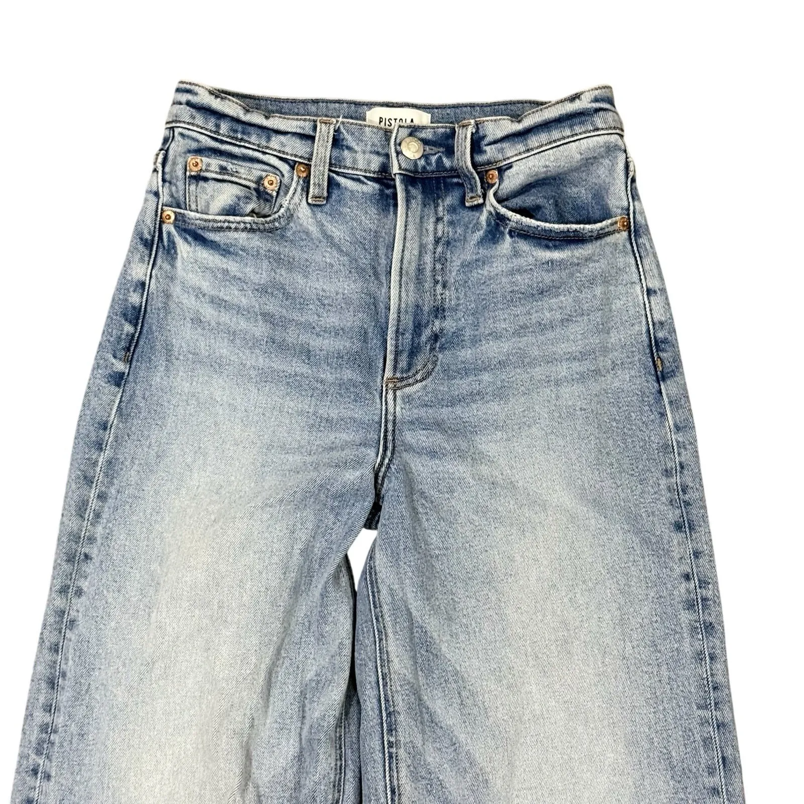 Pistola Jeans Wide Leg Raw Hem Anthropologie Women's Size 25 - Image 2