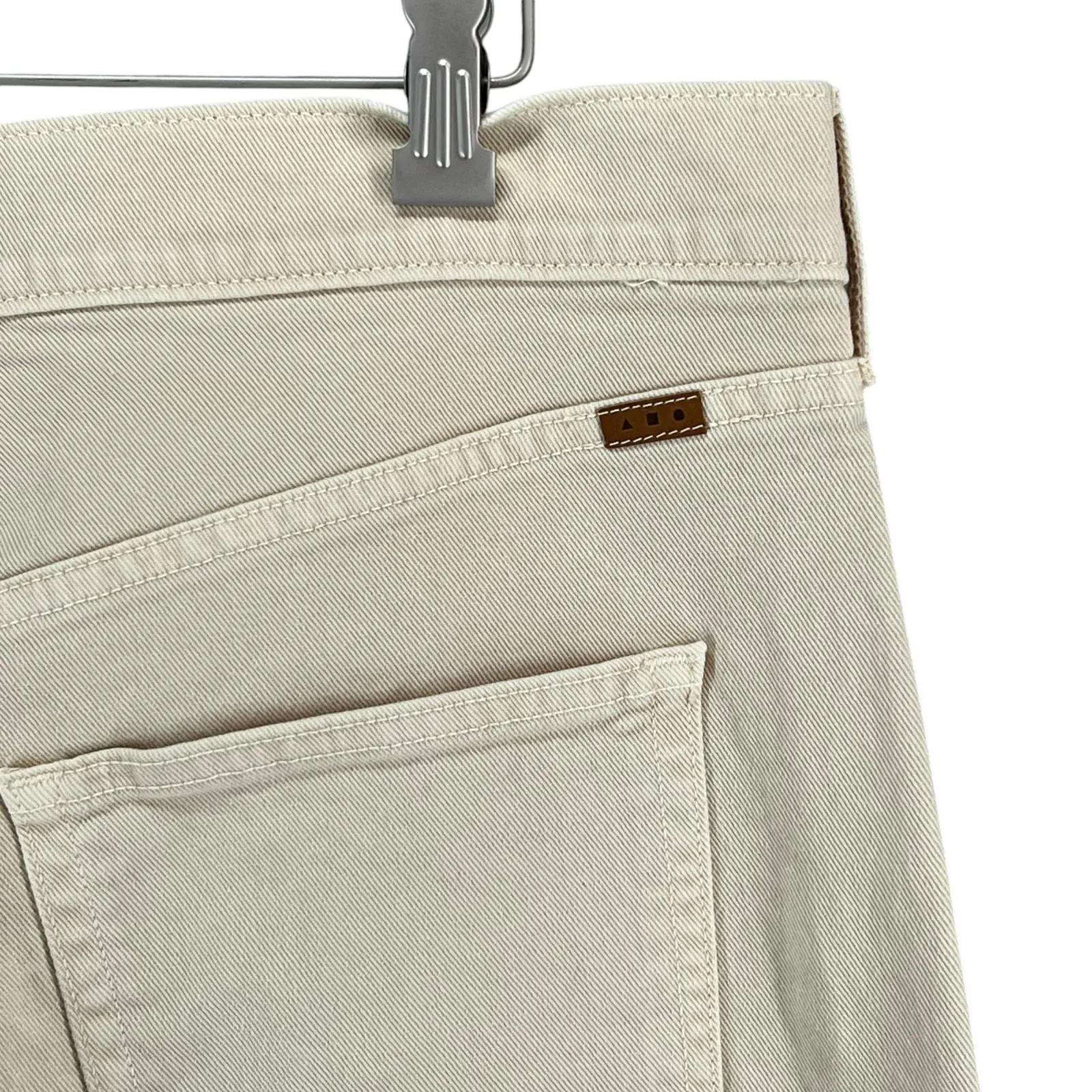 AYR The Beat Drop Jeans Womens 32 Cream Barrel Leg Tapered Ankle Crop High Rise - Image 6