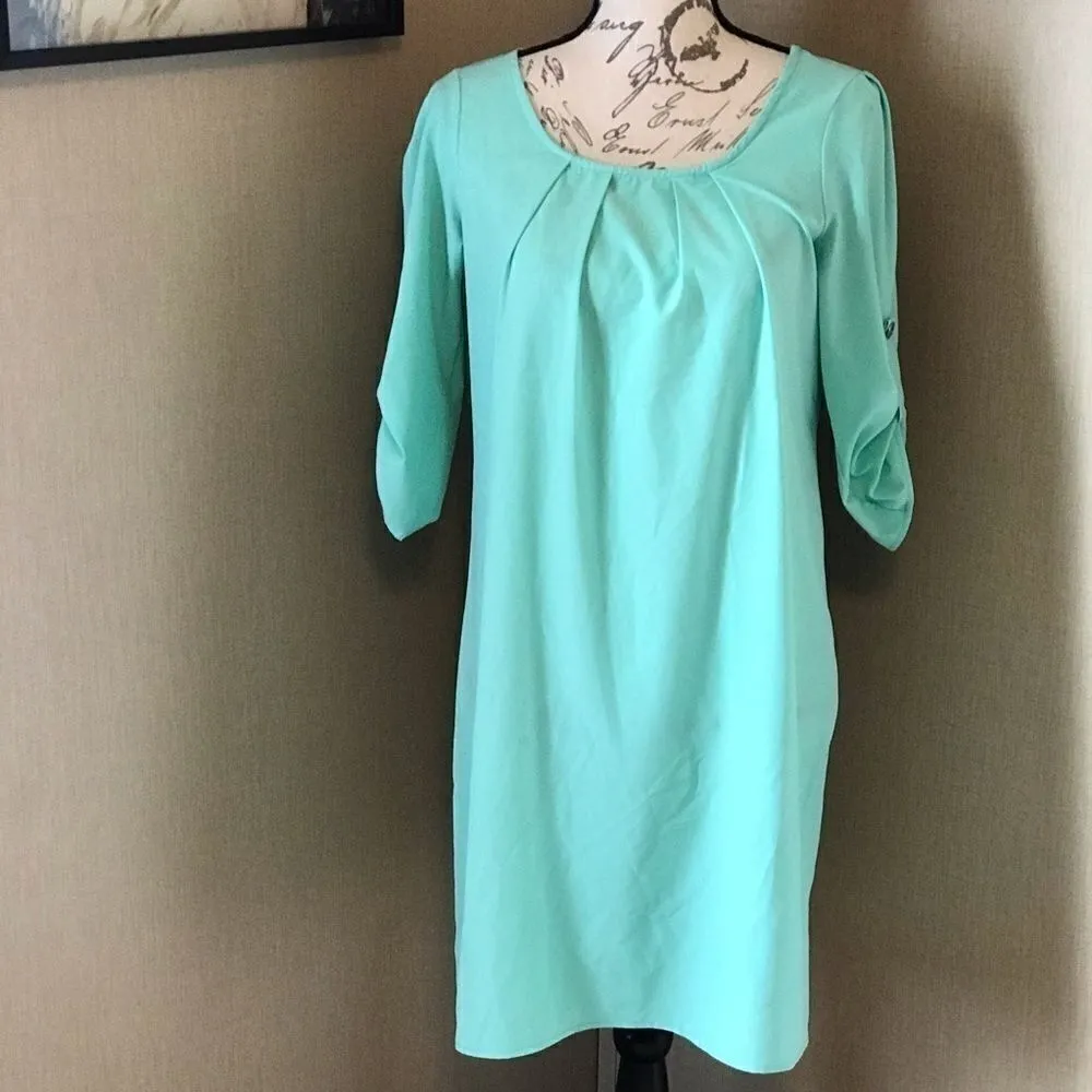 Ezra Aqua Dress Adjustable Sleeves Missing Label - Image 8