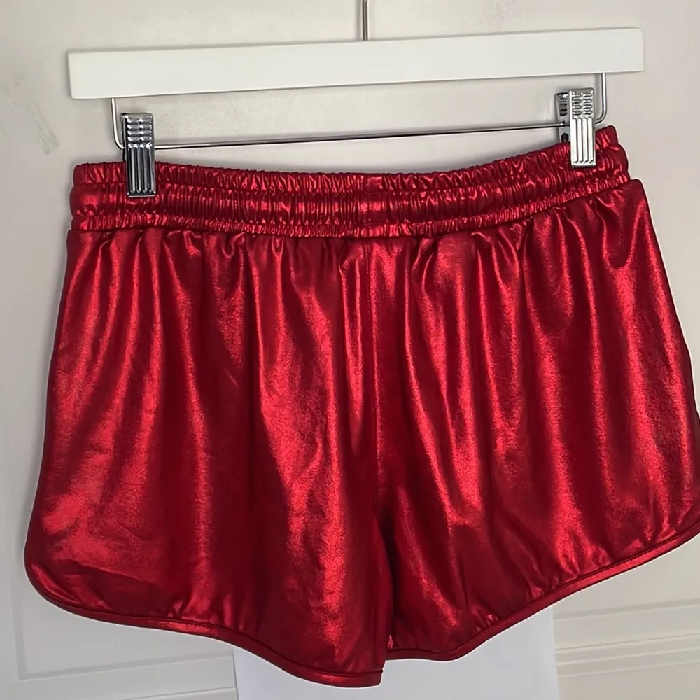 PoshDiva Red Metallic Roller Derby Shorts Large - Image 2