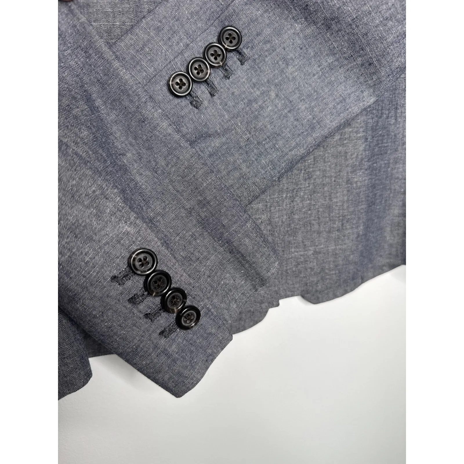 J. Crew one button preppy blazer 100% cotton structured chambray Blue 8 - Image 9