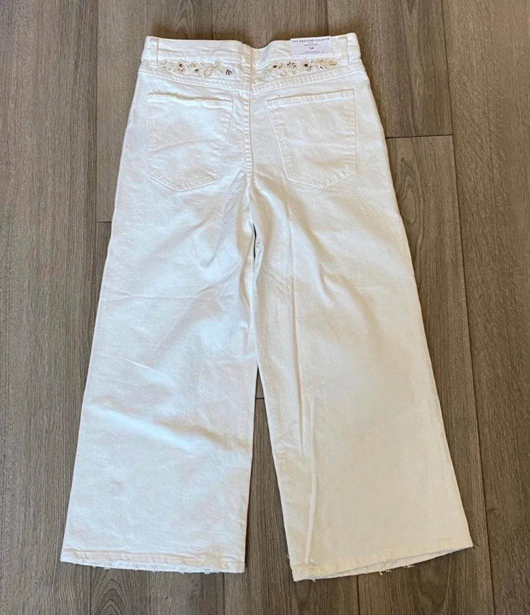 ZARA The Western Embroidery Culottes White Size 2 - Image 2