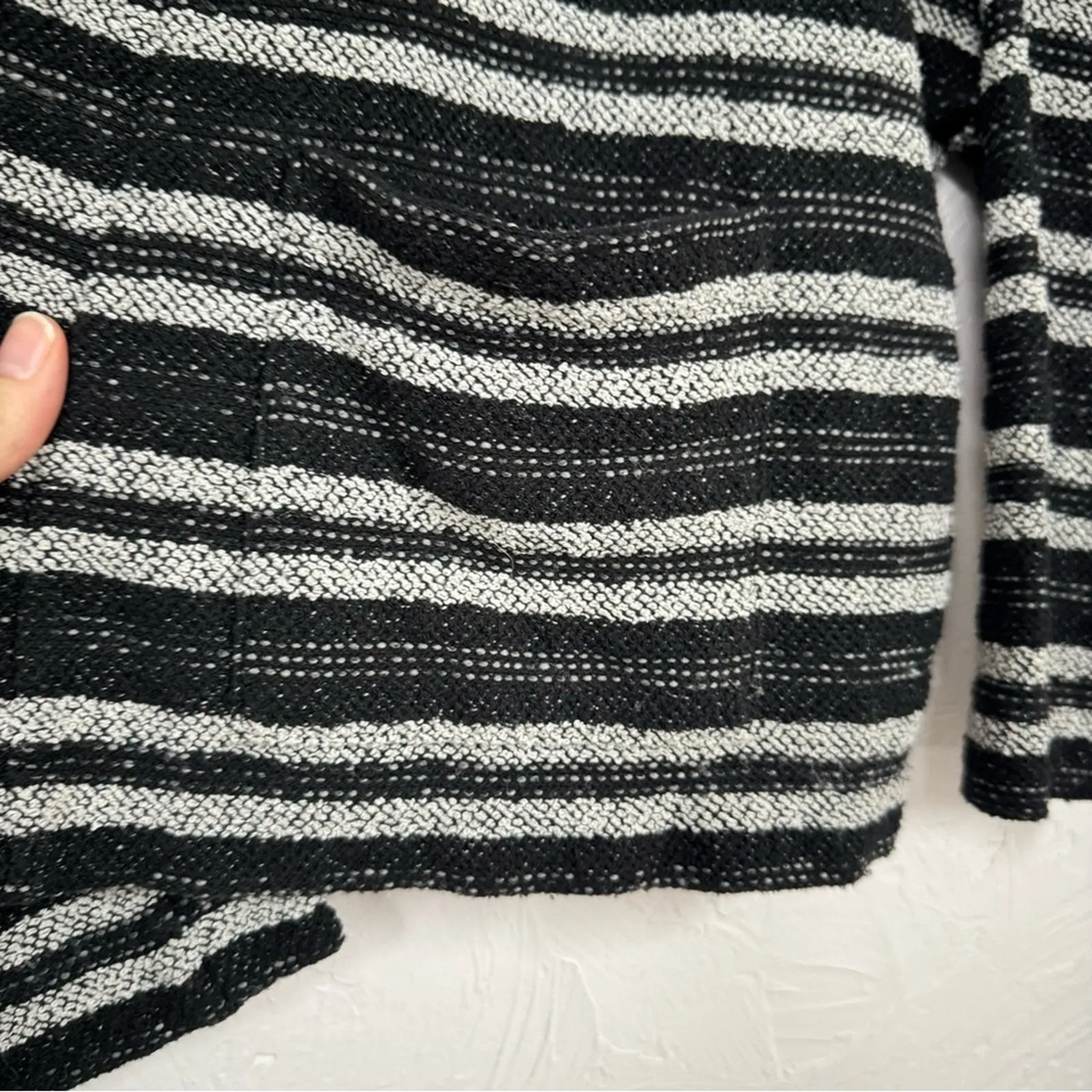 Madewell Grey Striped Slouchy Cardigan Sweater Womens Xs/S Oversized Boxy Boho - Image 6