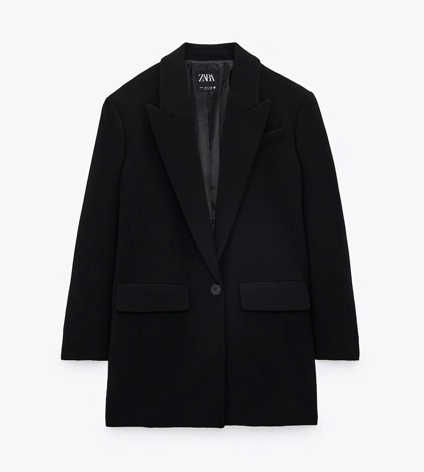Black Extra Long Oversized Blazer Suit Jacket - Image 5