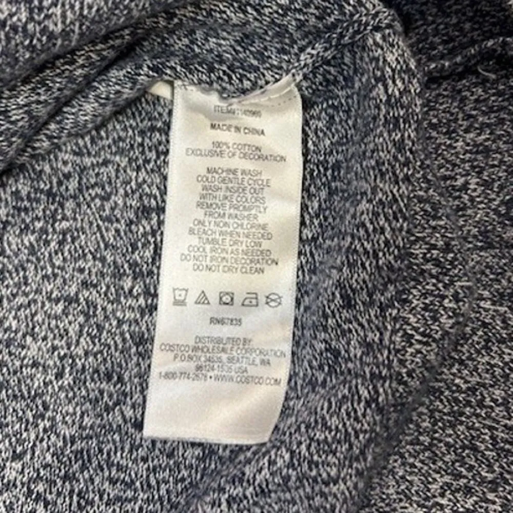 NAUTICA Navy White Anchor Fisherman Nautical Marine Marled Cotton Sweater SMALL - Image 8