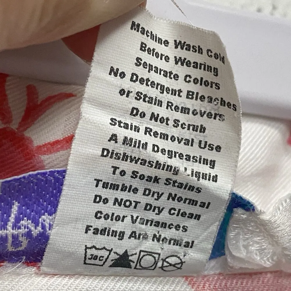 Fresh Produce Shirt Women Medium White Floral Button Tencel Coastal Cottagecore - Image 4