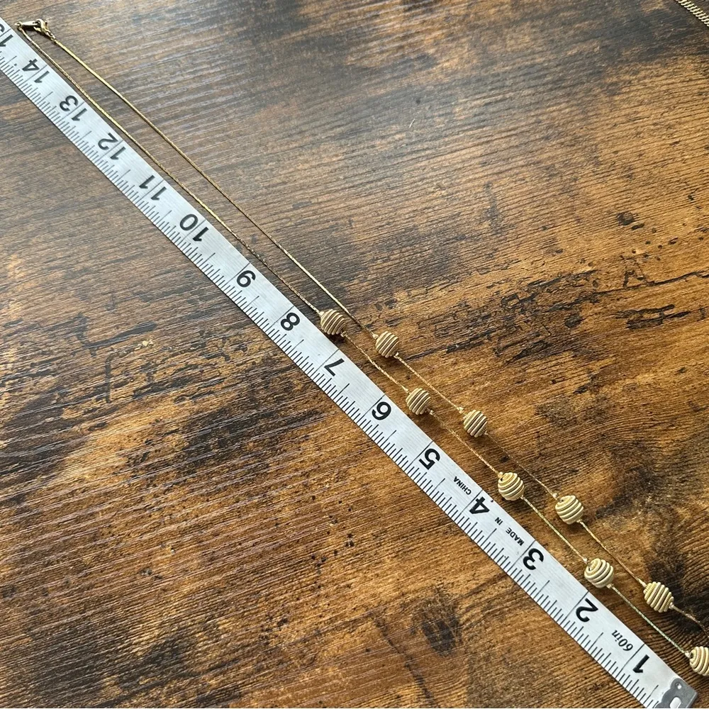 TRIFARI Gold Coiled Spring Ball Beehive Station Necklace - Image 3