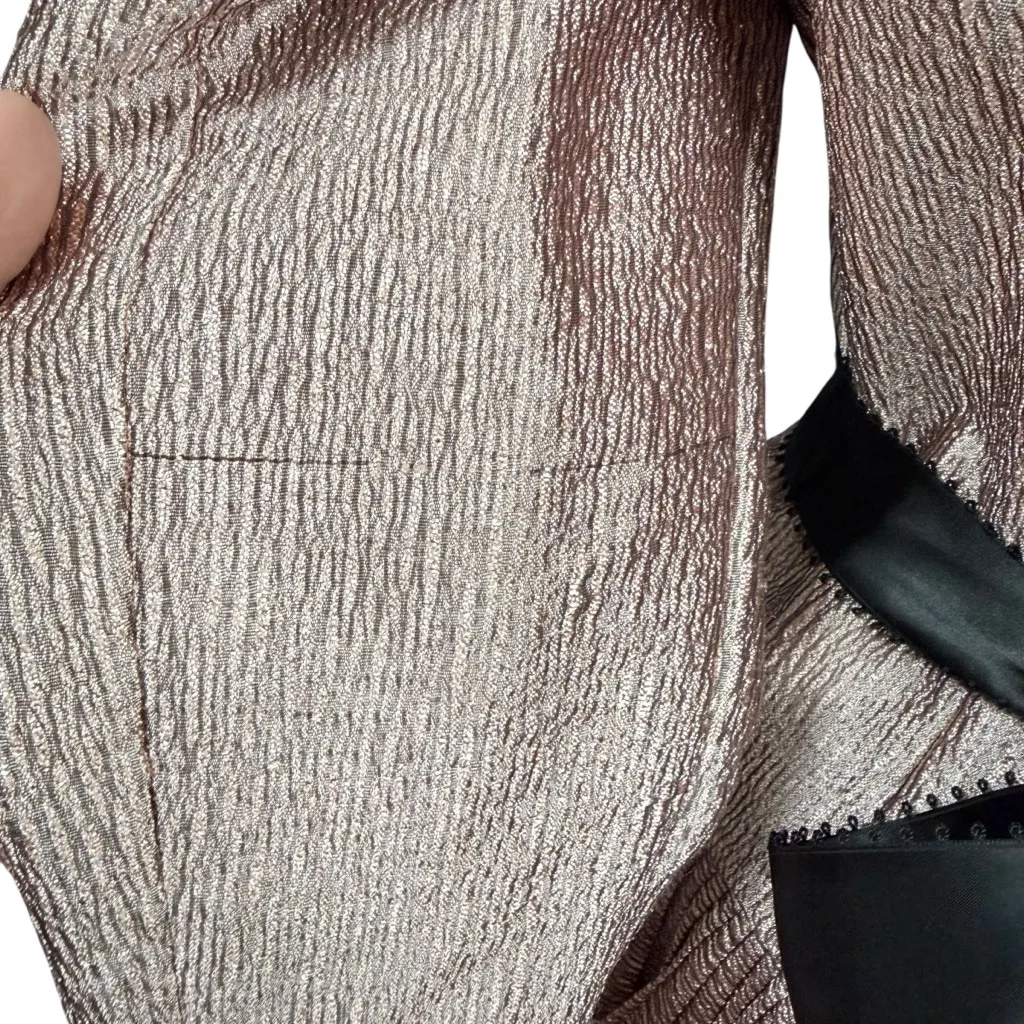 Adrianna Papell Evening Essentials Metallic Ruffle Blouse Top Size 10 - Image 6