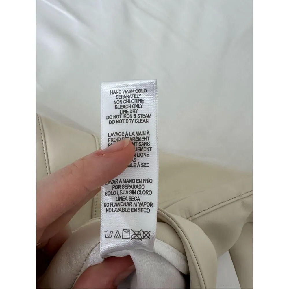 NWT GOOD AMERICAN Faux Leather PantsSz 6/29  Color Bone001 - Image 9