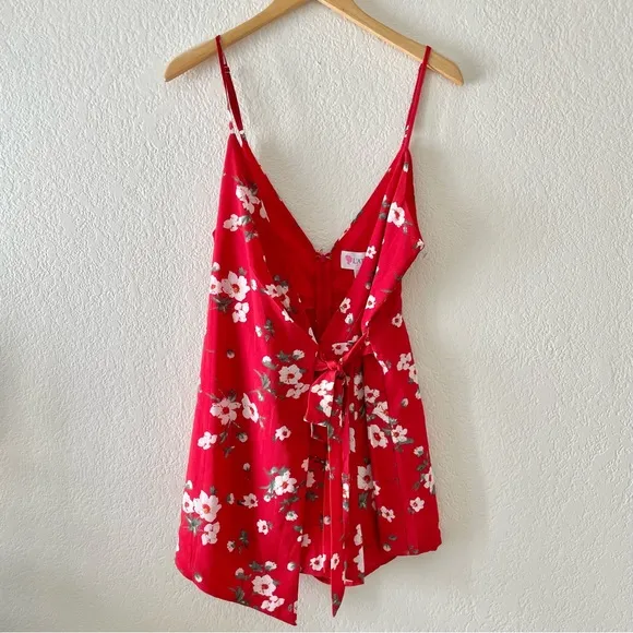 *L’atiste Amy Red Floral Faux Wrap Romper - Image 8