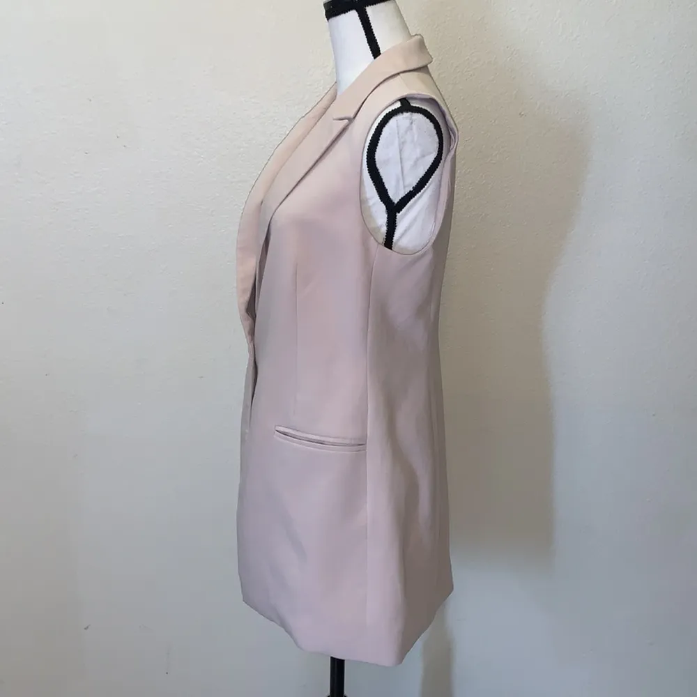 Cynthia Rowley beige pink vest button down blazer - Image 5