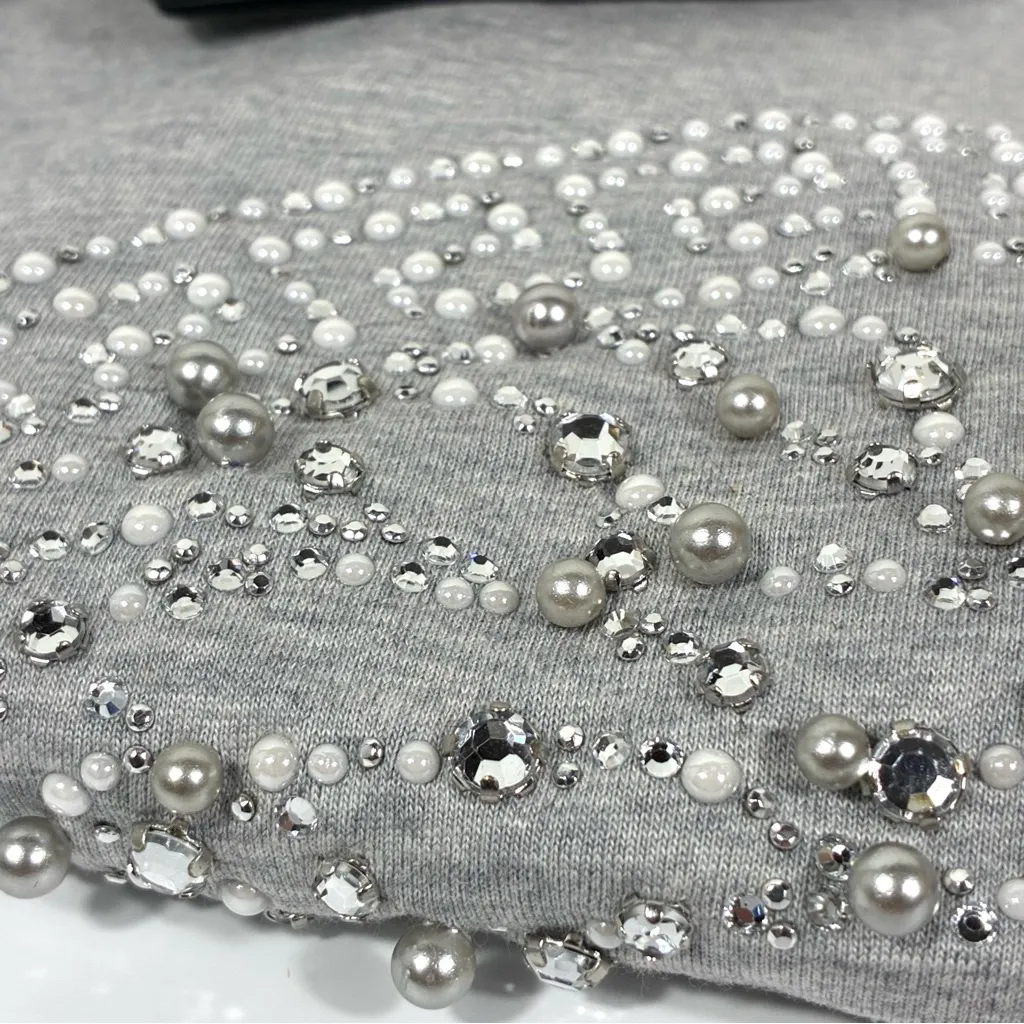 Versace Crystal Medusa Crop Boxy T-Shirt Tee Top Gray US 4 IT 40 NWT - Image 14