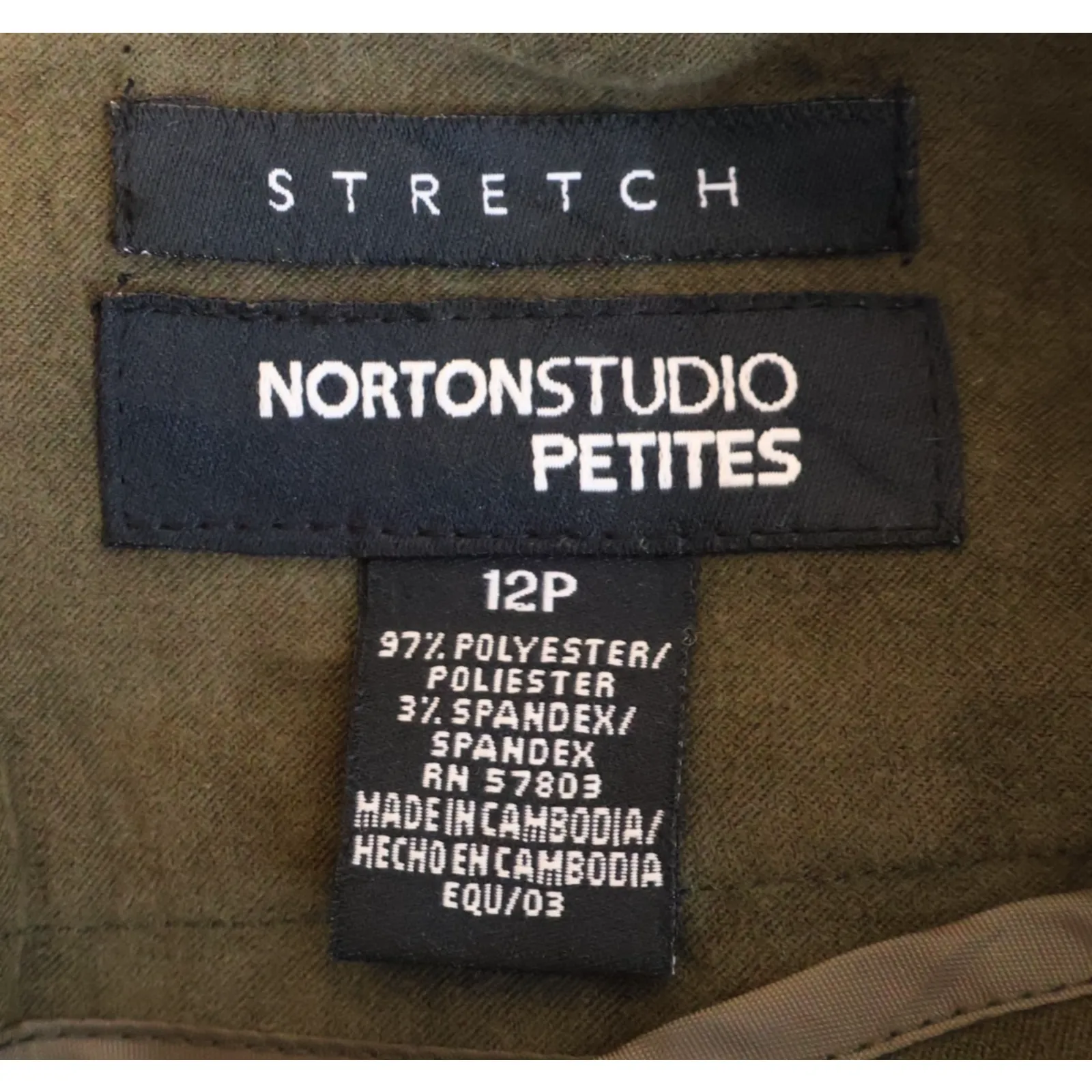 NWT Olive Green Vegan Suede‎ Pencil Skirt Fall Business Casual Goblin Size 12P - Image 6