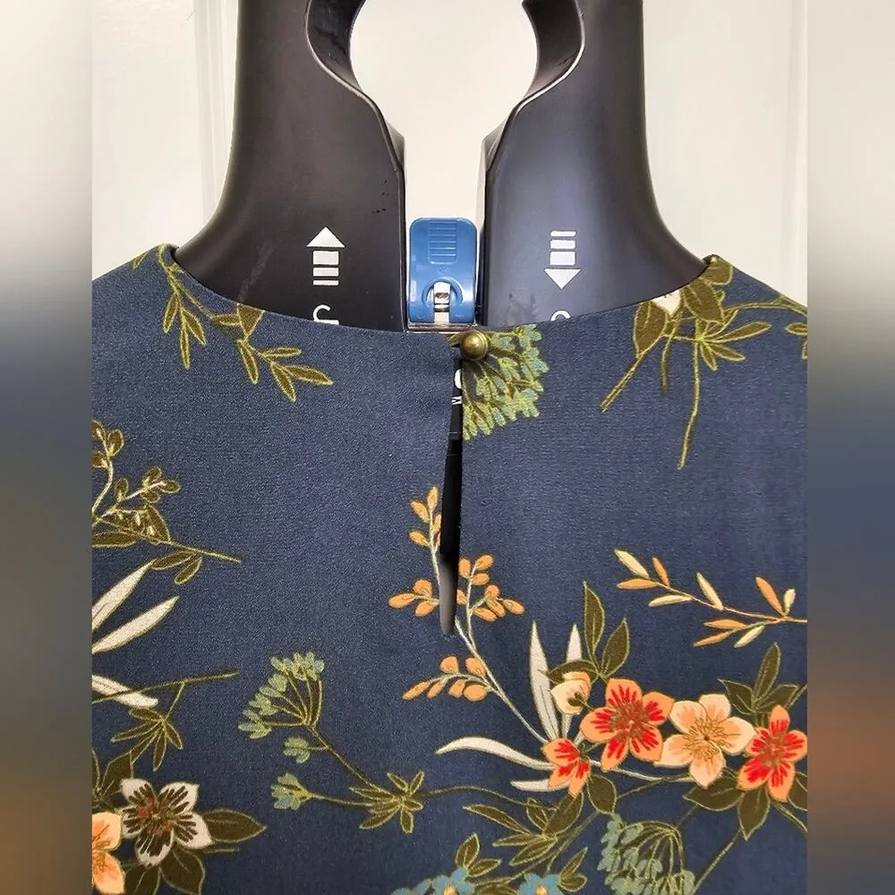 Shift dress by Banana Republic dark teal lined dress, floral, beautiful size 0 - Image 11