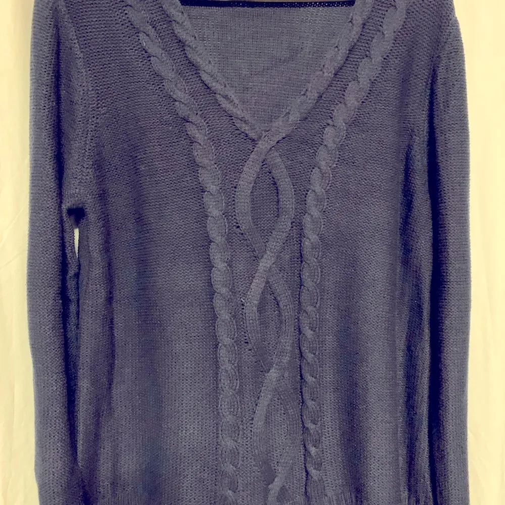 CHAPS  Womens Cable-Knit V-neck Long Sleeve - Image 3