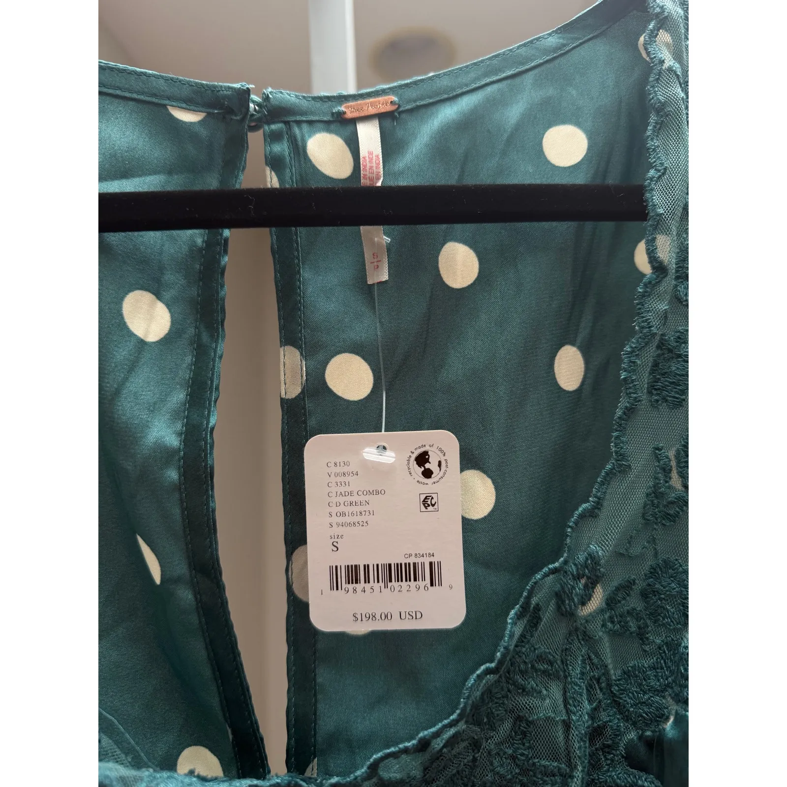 Free People Butterly Babe Polka Dot Maxi Slip Dress Small NWD - Image 9