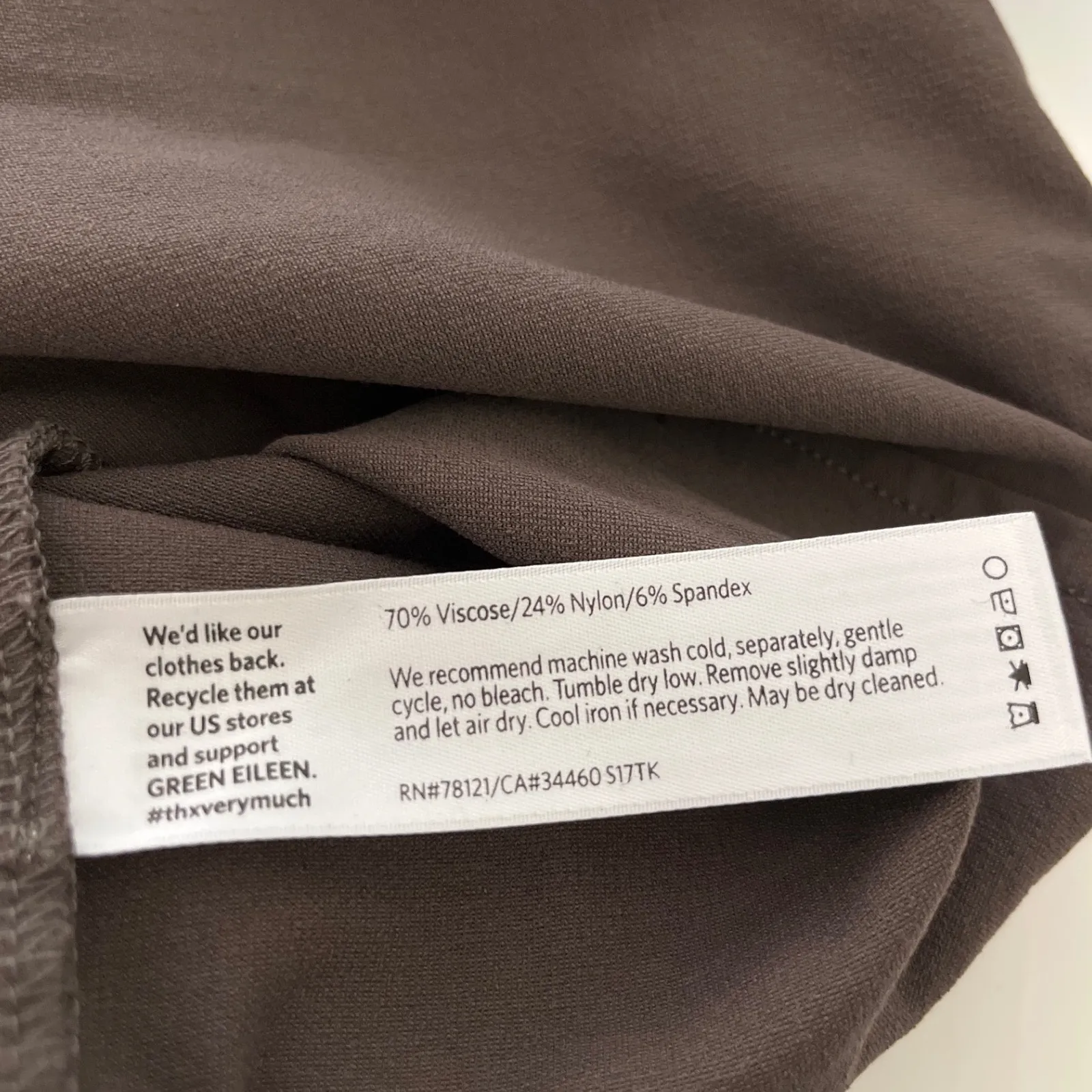 Eileen Fisher Sz L Crepe Stretch Pull On Ankle Pants Minimalist Quiet Luxury - Image 5