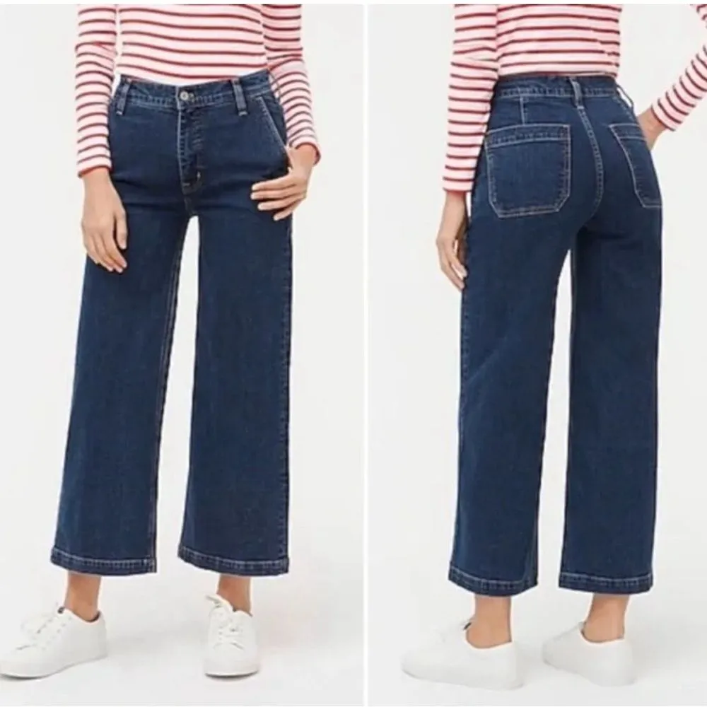 J. Crew NEW Wide Leg Denim Jeans High Rise Size 24 - Image 2
