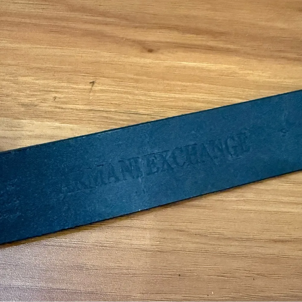 A/X ARMANI EXCHANGE Black Genuine Leather AX Logo Buckle Belt Size S Waist 29-33 - Image 12