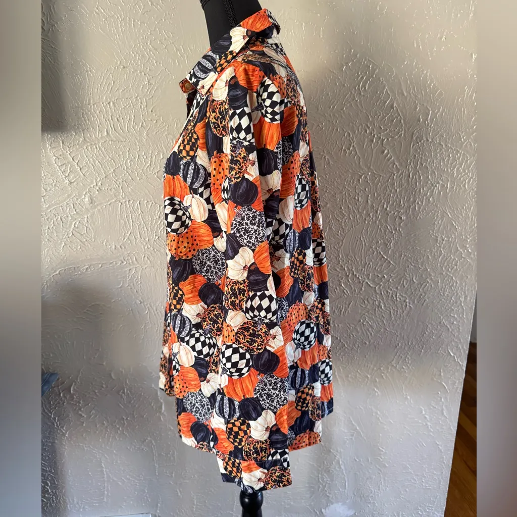 🧡Festive Autumn Pumpkin Print Button - Image 3