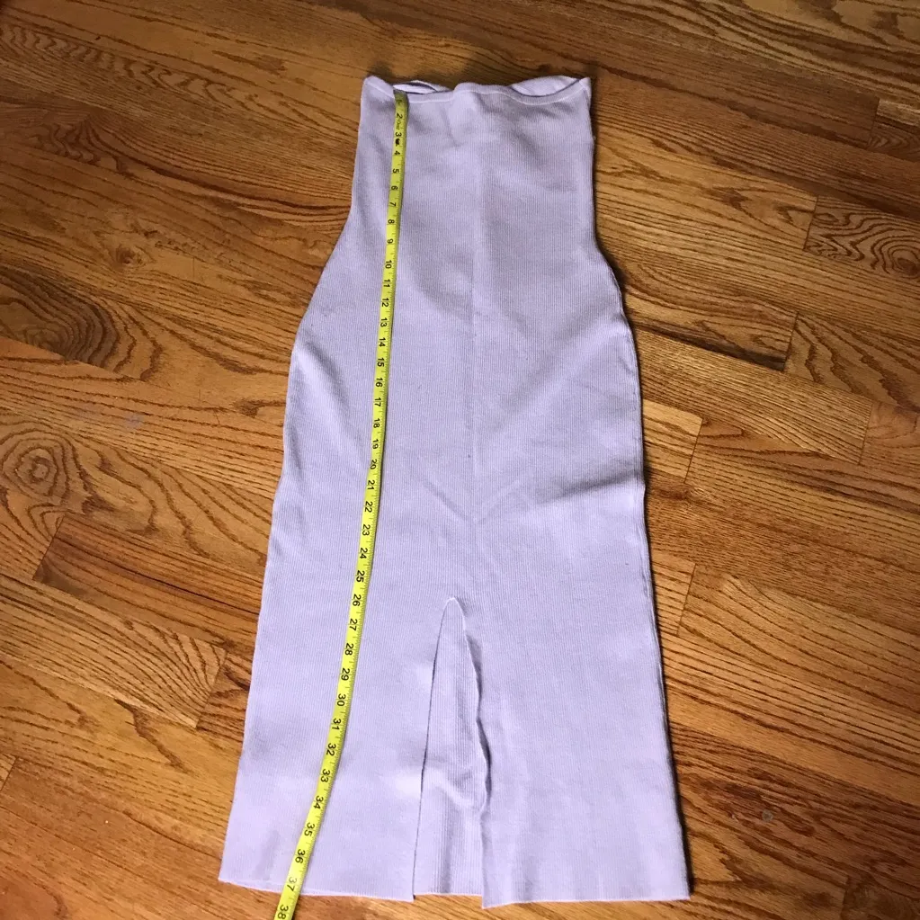 Lavender Purple Sweetheart Strapless Knit Dress Size M - Image 5