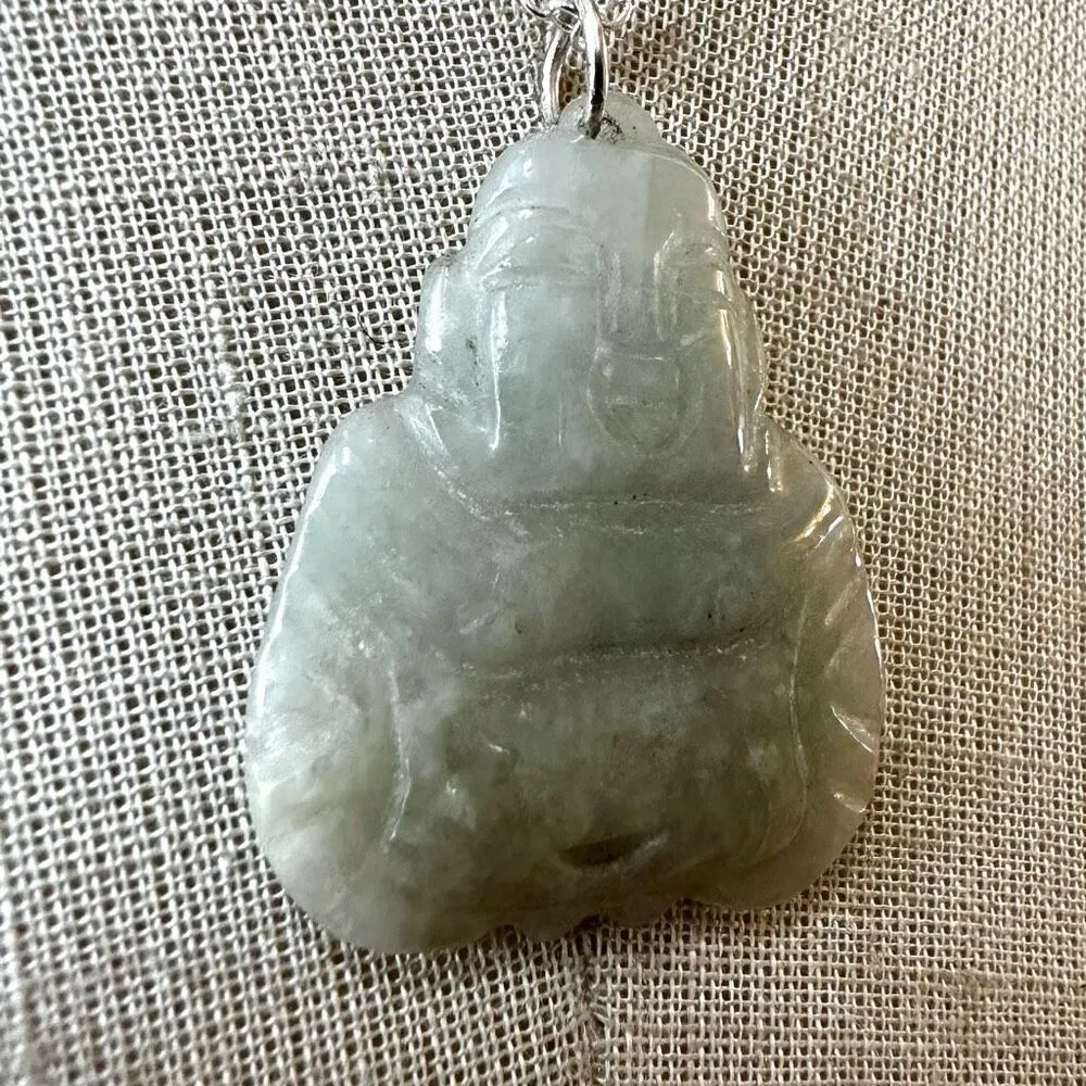 Jade Buddha pendant necklace Green - Image 4