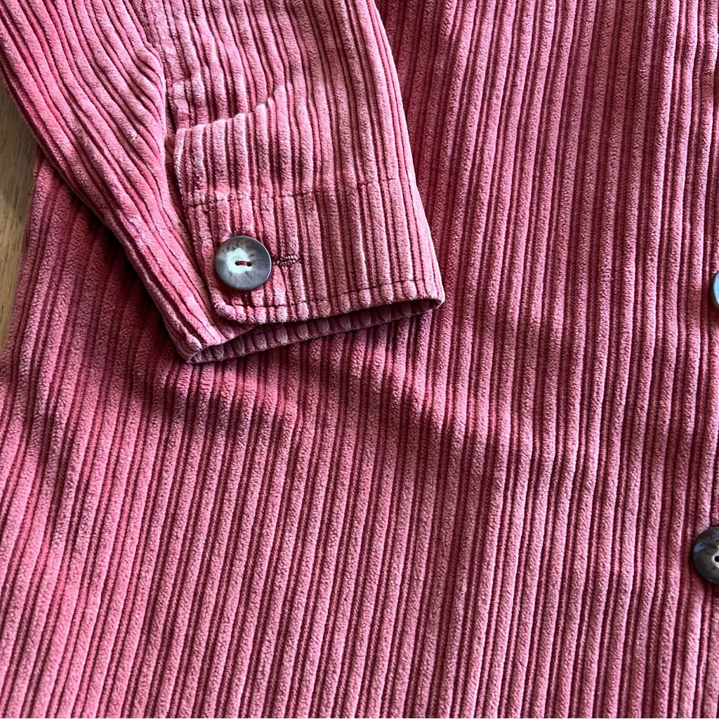 Lizsport Petite Corduroy Button Front Jacket Shacket Red Pink Small - Image 2